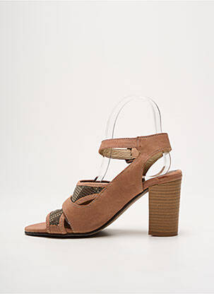 Sandales/nu pieds tissage satiné talon de 7 à 9cm rose DKODE femme