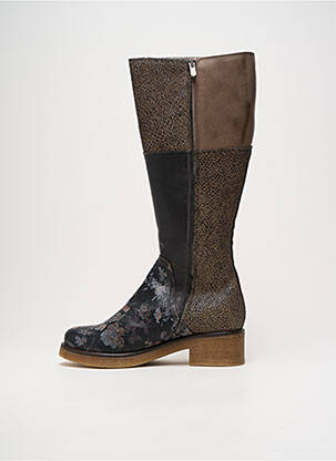 Bottes tissage satiné talon de 4 à 6cm noir DKODE femme