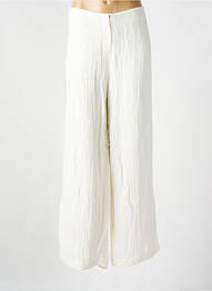 Pantalon large tissage crêpe taille haute blanc CREA CONCEPT femme