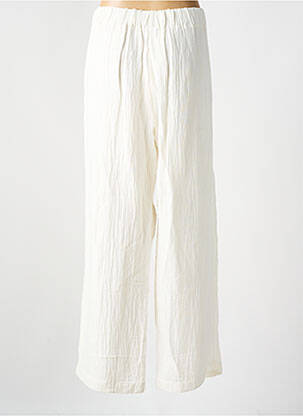 Pantalon large tissage crêpe taille haute blanc CREA CONCEPT femme