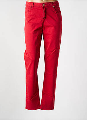 Jeans coupe slim stretch taille normale rouge VOTRE NOM femme