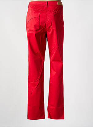 Pantalon slim tissage popeline taille normale rouge FLEUR DE SEL femme
