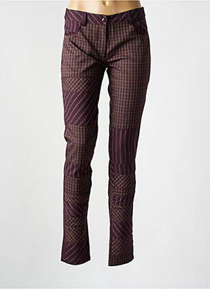 Pantalon slim taille normale taille normale rouge MAIS IL EST OU LE SOLEIL femme