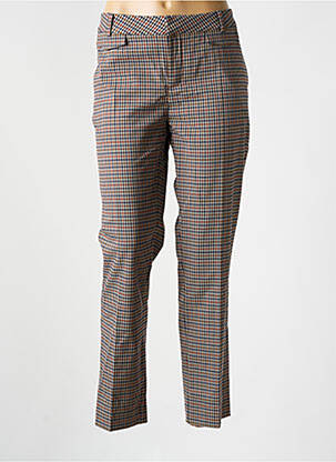 Pantalon chino fermeture zippée sous rabat avec crochet taille normale gris MKT STUDIO femme