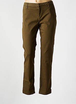 Pantalon chino tissage popeline taille normale vert REIKO femme