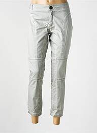 Pantalon 7/8 tissage popeline taille normale gris ONE STEP femme