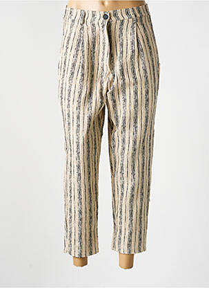 Pantalon 7/8 taille haute taille haute beige HUMILITY femme