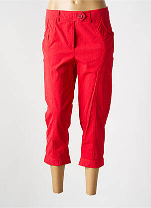 Pantacourt stretch taille normale rouge 3322 femme