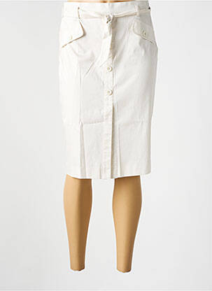 Jupe mi-longue taille à pinces beige CLAUDIA GIL femme