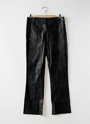 Pantalon droit fermeture zippée sous rabat boutonné taille normale noir LA FEE MARABOUTEE femme