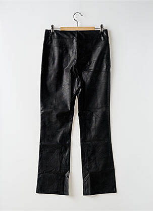 Pantalon droit fermeture zippée sous rabat boutonné taille normale noir LA FEE MARABOUTEE femme