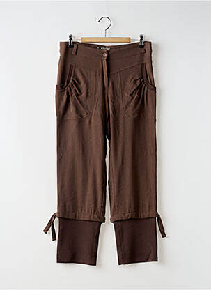 Pantacourt stretch taille normale marron MYRINE & ME femme