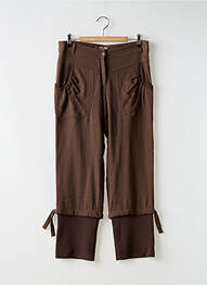 Pantacourt stretch taille normale marron MYRINE & ME femme
