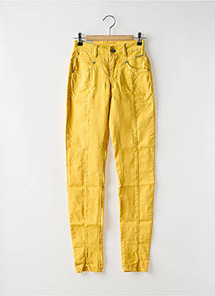 Pantalon slim taille haute jaune CREAM femme