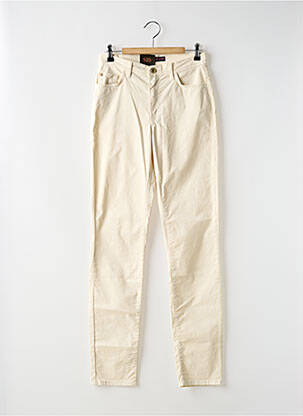 Pantalon slim tissage popeline taille normale beige TRUSSARDI JEANS femme