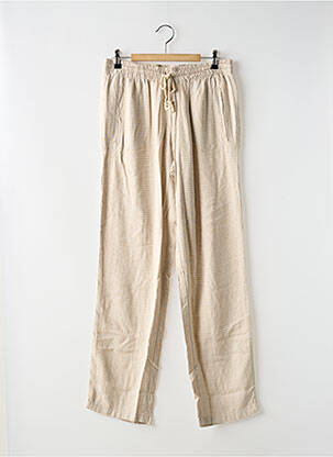 Pantalon large coupe fluide taille normale beige LA FEE MARABOUTEE femme