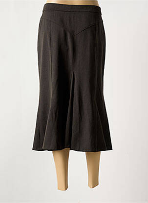 Jupe mi-longue coupe évasée marron SYM femme