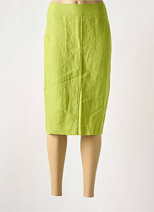 Jupe mi-longue fermeture zip latéral vert ELENA MIRO femme