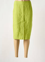 Jupe mi-longue fermeture zip latéral vert ELENA MIRO femme