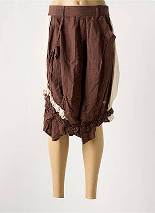 Jupe courte poches marron LOLA ESPELETA femme