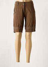 Bermuda tissage popeline taille normale marron MAIS IL EST OU LE SOLEIL femme