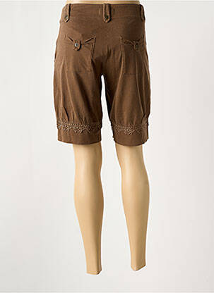 Bermuda tissage popeline taille normale marron MAIS IL EST OU LE SOLEIL femme