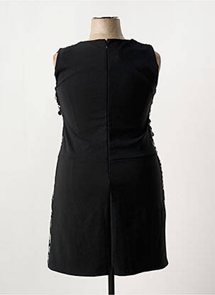 Robe mi-longue imprimé fantaisie sans manche noir KITANA femme