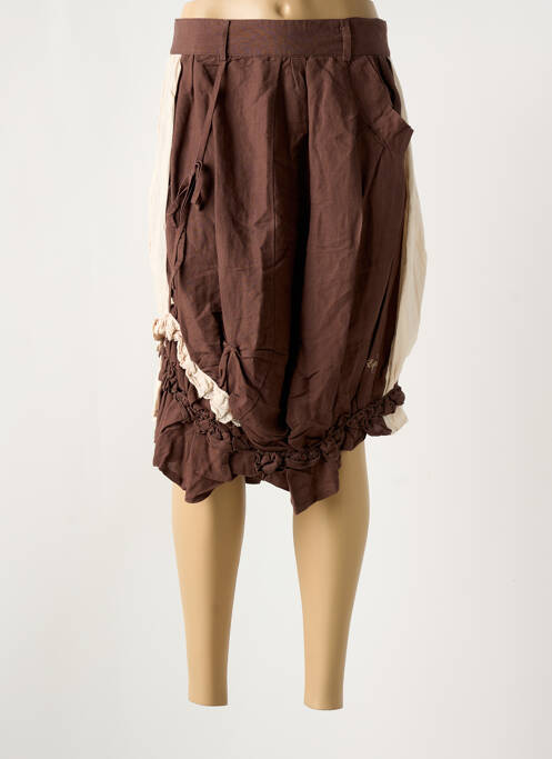 Jupe courte poches marron LOLA ESPELETA femme