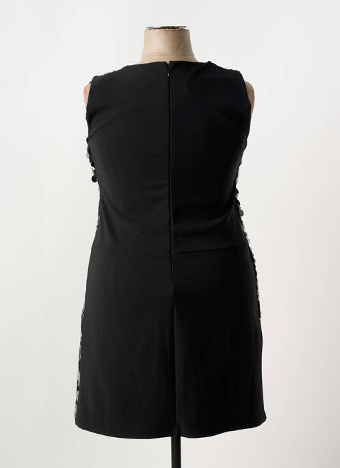Robe mi-longue imprimé fantaisie sans manche noir KITANA femme
