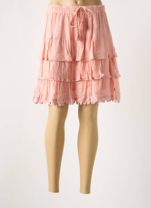 Jupe courte rose MAIS IL EST OU LE SOLEIL pour femme