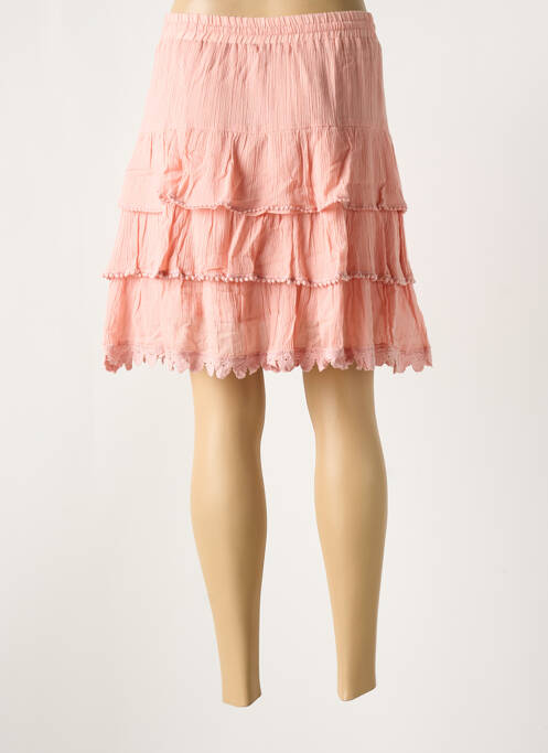 Jupe courte rose MAIS IL EST OU LE SOLEIL pour femme