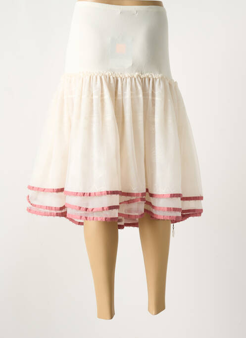Jupe mi-longue blanc MAIS IL EST OU LE SOLEIL pour femme
