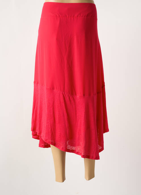 Jupe mi-longue doublure textile rouge MAIS IL EST OU LE SOLEIL femme