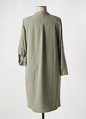 Robe mi-longue coupe fluide manches longues vert 5 HEARTS femme