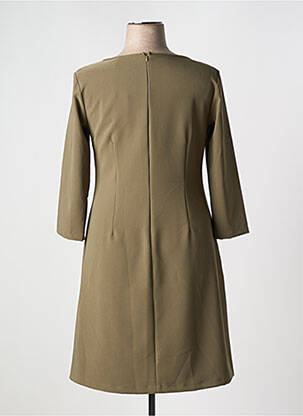 Robe mi-longue manches 3/4 manches 3/4 vert POUSSIERE D'ETOLE femme
