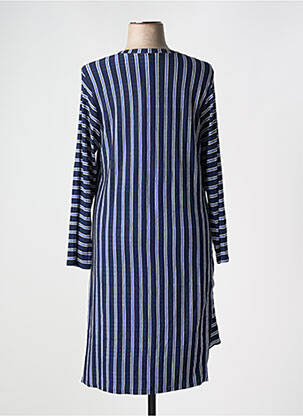 Robe mi-longue manches longues manches longues bleu 3322 femme
