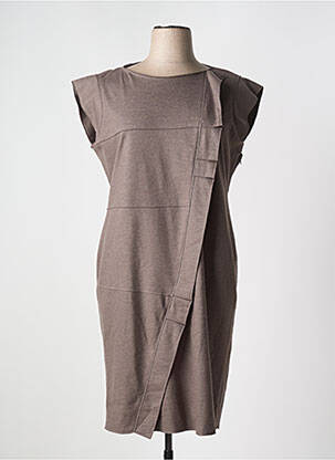 Robe mi-longue manches courtes manches courtes marron DIANA GALLESI femme