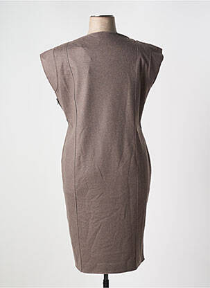 Robe mi-longue manches courtes manches courtes marron DIANA GALLESI femme