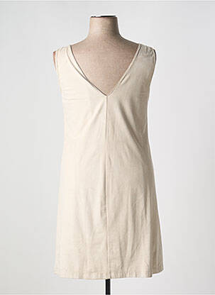 Robe mi-longue imprimé fleurs sans manche beige FUEGO WOMAN femme