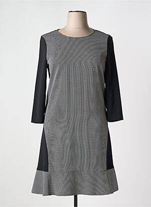 Robe mi-longue imprimé fantaisie manches longues noir PENNYBLACK femme