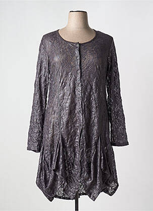 Robe mi-longue manches longues manches longues gris 3322 femme