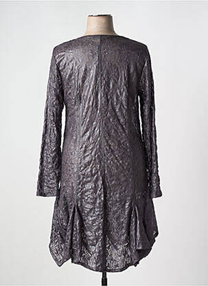 Robe mi-longue manches longues manches longues gris 3322 femme