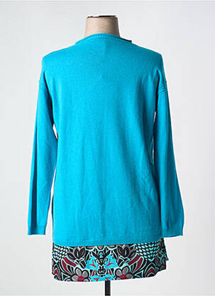 Pull tunique stretch manches longues bleu SALLY NEW YORK femme