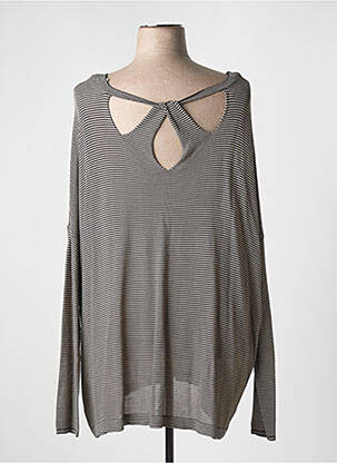 Pull col v manches longues gris MYRINE femme