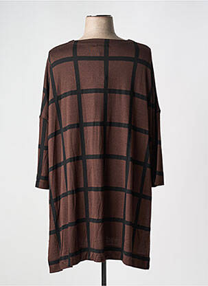 Pull tunique stretch manches 3/4 marron MASAI femme