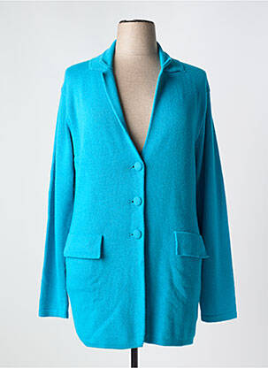 Gilet manches longues coupe cintrée bleu SALLY NEW YORK femme