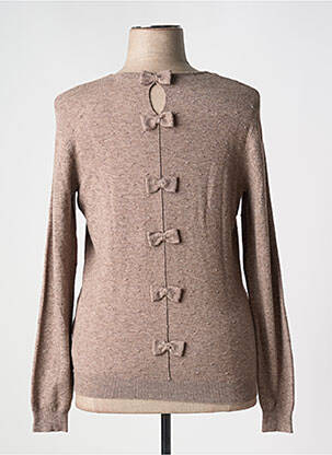 Pull tissage chiné manches longues marron KATMAI femme