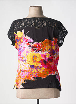 Top stretch manches courtes noir FUEN JEANS femme