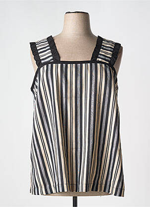 Top tissage crêpe sans manche noir MARIA BELLENTANI femme