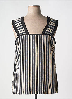 Top tissage crêpe sans manche noir MARIA BELLENTANI femme